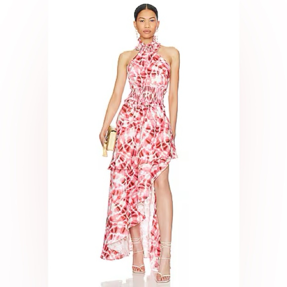 NWT ELLIATT McKenzie High Neck Smocked Asymmetric Maxi Summer Dress